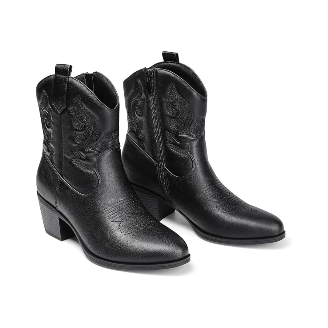 Monwera – Damskie Botki Western Cowboy z Haftem